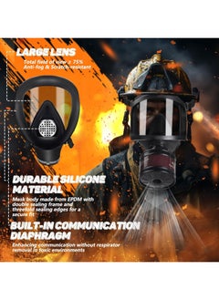 Ru syanl Gas Masks Chemical Full Face Respirator Mask with Filters 40mm Activated Carbon Charcoal Filter Canister for Dust Painting Chemical Mechanical Polishing Welding  - Image 4