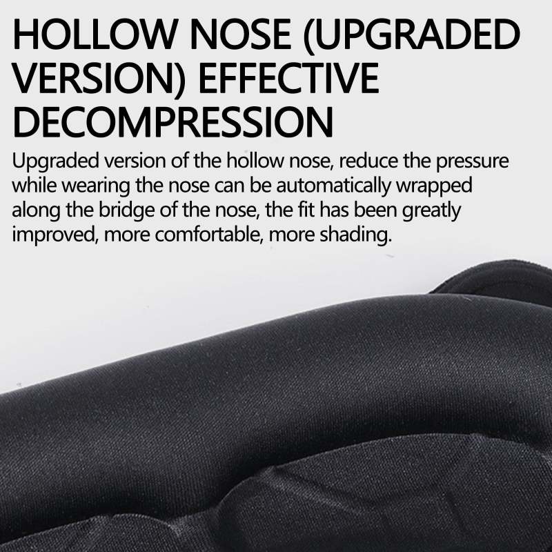 Sleep Mask: Black Contoured Side Sleeper-friendly - Adjustable Strap Washable Soft Breathable Nylon Spandex Blend Travel Eye Mask For Home Travel & Night Sleep - Image 5