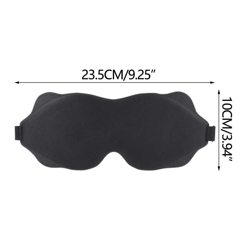 Sleep Mask: Black Contoured Side Sleeper-friendly - Adjustable Strap Washable Soft Breathable Nylon Spandex Blend Travel Eye Mask For Home Travel & Night Sleep - Image 2