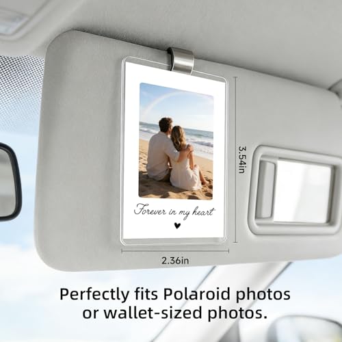 OFlyDesigns Valentine’s Day Gift for Couples, Personalized Photo Car Visor Holder, Custom Couple Picture Decor, Drive Safe Love Reminder, Adhesive-Free Design, Anniversary & New Driver Car Decoration - Image 5