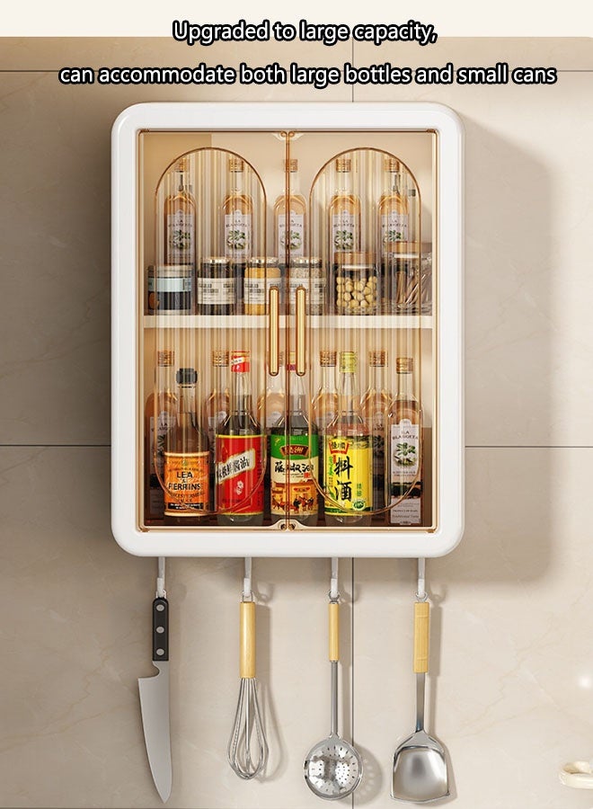 Wall Mounted Bathroom Rack, Storage Cabinet, Kitchen Bathroom Storage Rack, Suitable for Bathroom, Kitchen Storage,3-Tier Large Capacity No Drilling Bathroom Storage Shelf,Bathroom Organizer Rack Dust and Moisture Proof Shelf - Image 3