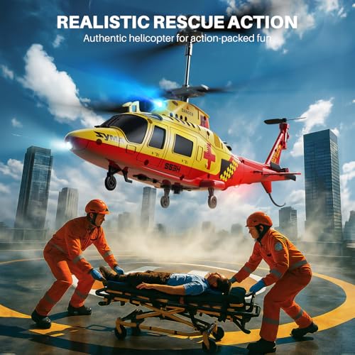 SYMA S53H Remote Control Helicopter with Simulation Rescue Design One Key TakeOff Altitude Hold Low Battery Alert for Boys and Enthusiast 866x236x37 in - Image 5