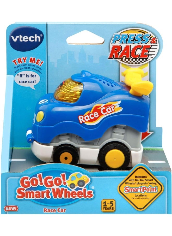 VTech Go! Go! Smart Wheels Press and Race Race Car, Blue