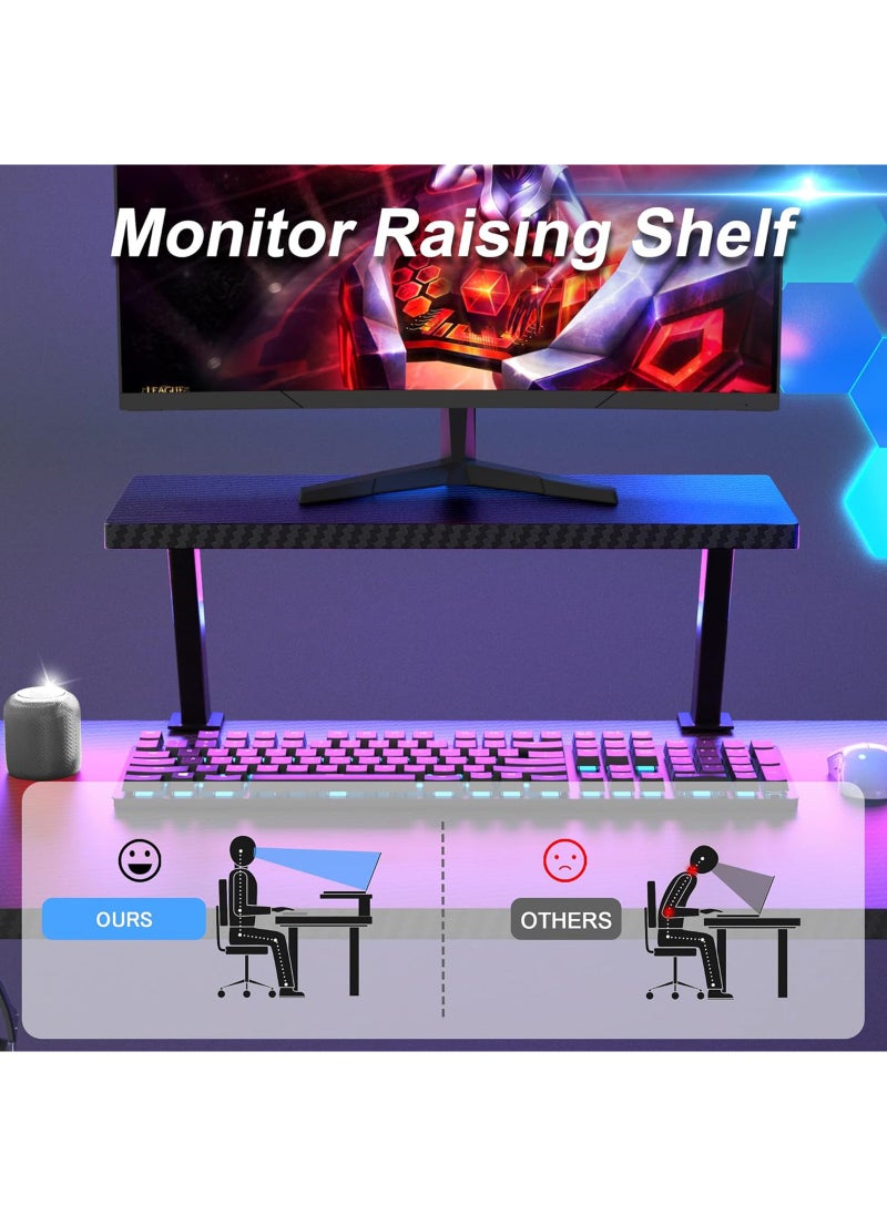 AnneFish 120cm L-Shaped Office Desk With Monitor Stand Home Office Table Gaming Desk Computer Desk L Desk Writing Workstation Corner Desk  - Image 5