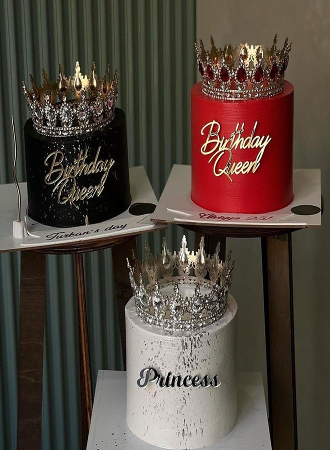RAUMAXE Birthday Queen Cake Topper, Gold Acrylic Queen Birthday Cake Side Decoration for Women Girls Birthday Cake Charm Valentine's Day Mother's Day Cake Decoration (BIRTHDAY QUEEN GOLD2) - Image 4