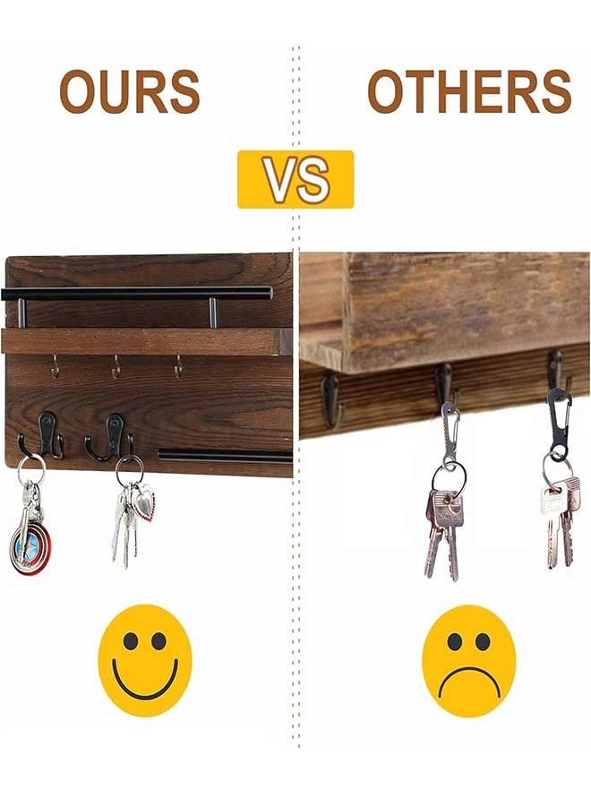 رَوَائِد رفوف حائط خشبية عائمة مع خطافات – رف جداري للتخزين والديكور، مناسب للمداخل، الحمام، غرفة النوم وغرفة المعيشة - Image 4