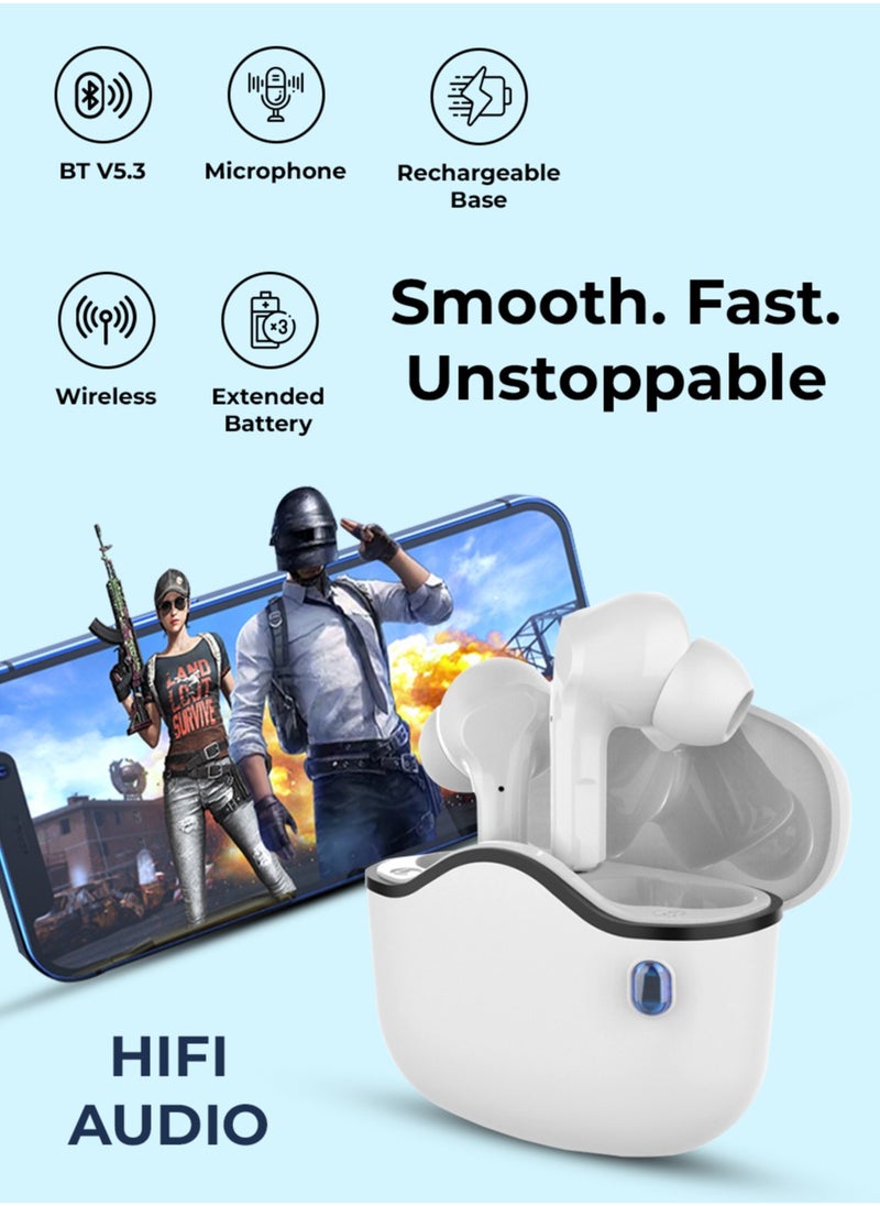 Charome - A33 Freedom Wireless Bluetooth Headset - White | High-Fidelity Sound, Ergonomic Design, Long Battery Life, and Built-in Microphone - Image 1