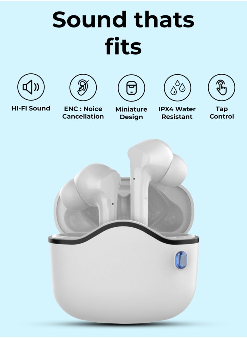 Charome - A33 Freedom Wireless Bluetooth Headset - White | High-Fidelity Sound, Ergonomic Design, Long Battery Life, and Built-in Microphone - Image 1