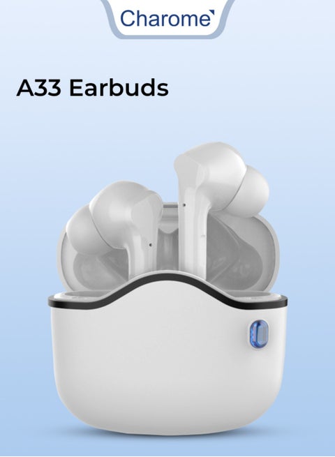 A33 Freedom Wireless Bluetooth Headset - White | High-Fidelity Sound, Ergonomic Design, Long Battery Life, and Built-in Microphone
