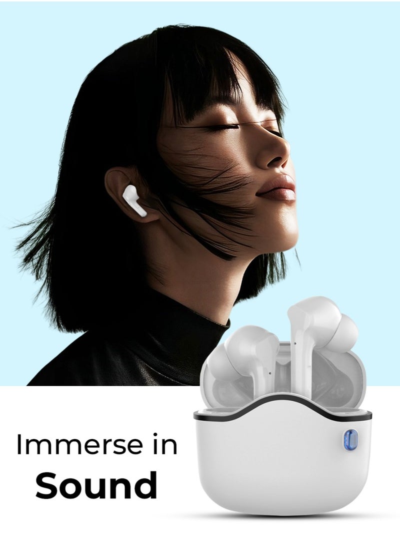 Charome - A33 Freedom Wireless Bluetooth Headset - White | High-Fidelity Sound, Ergonomic Design, Long Battery Life, and Built-in Microphone - Image 1