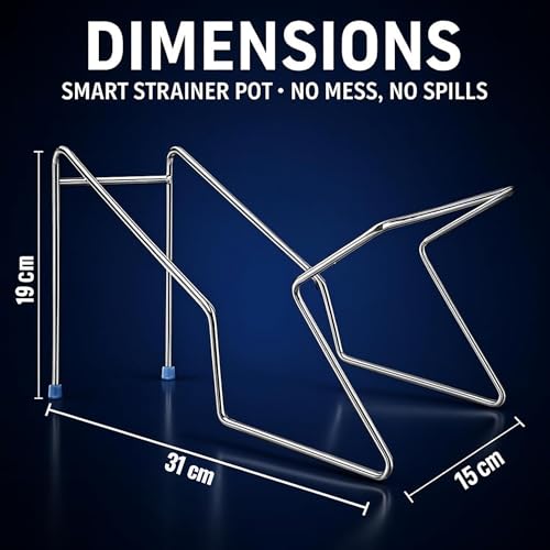 Yumun Stainless Steel Rice Pot Drainer Stand for Kitchen | Fruit, Beans, Noodle Strainer | Tabletop Cooked Rice Strainer | Hands-Free Drainer - Image 2