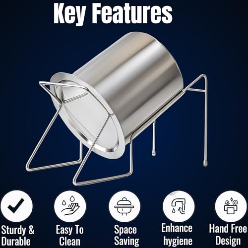 Yumun Stainless Steel Rice Pot Drainer Stand for Kitchen | Fruit, Beans, Noodle Strainer | Tabletop Cooked Rice Strainer | Hands-Free Drainer - Image 5