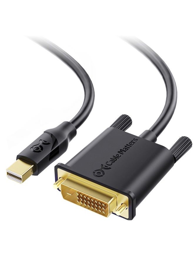 Cable Matters Mini DisplayPort to DVI Cable (Mini DP to DVI Cable) in Black 6 Feet - Thunderbolt | Thunderbolt 2 Port Compatible - Image 1