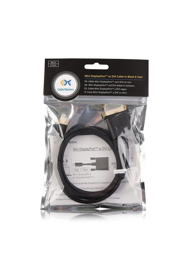Cable Matters Mini DisplayPort to DVI Cable (Mini DP to DVI Cable) in Black 6 Feet - Thunderbolt | Thunderbolt 2 Port Compatible - Image 5