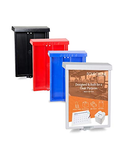 SourceOne 8.5” x 11” Outdoor Realtor Style Brochure Holder with Lid – White – UV Resistant - Image 2