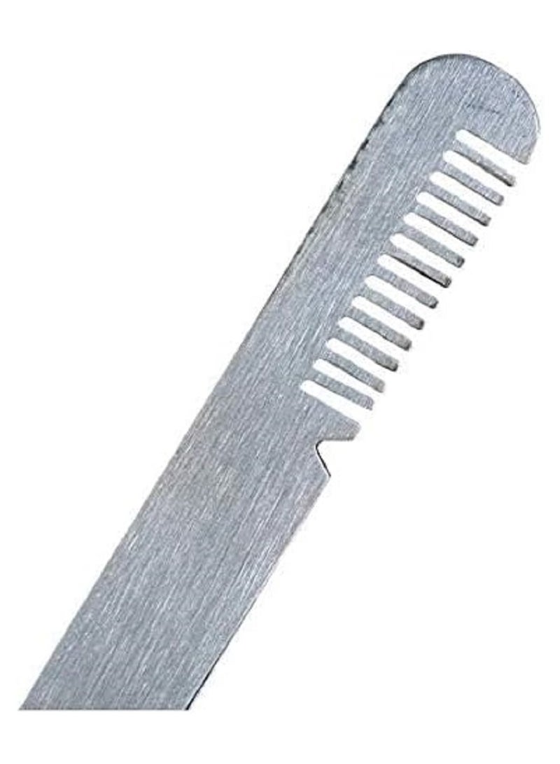 ملاقط حواجب عالية الجودة بطرف مائل، ملاقط حواجب لإزالة شعر الوجه، - مع مشط دقيق من الستانلس ستيل في الطرف الآخر، (لون فضي) - Image 2