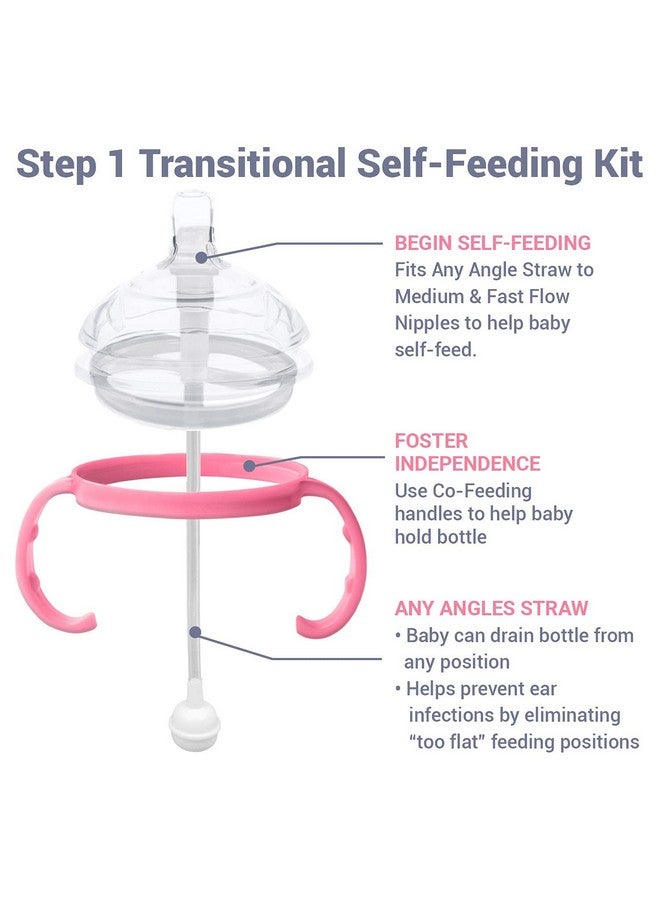 آنبي مجموعة التغذية الذاتية Anpei Step 1 الانتقالية ذات القشة الموزونة والمقابض المتوافقة مع حلمات Comotomo المصنوعة من السيليكون، تدفق متوسط وسريع | 4 أشهر فأكثر - Image 3