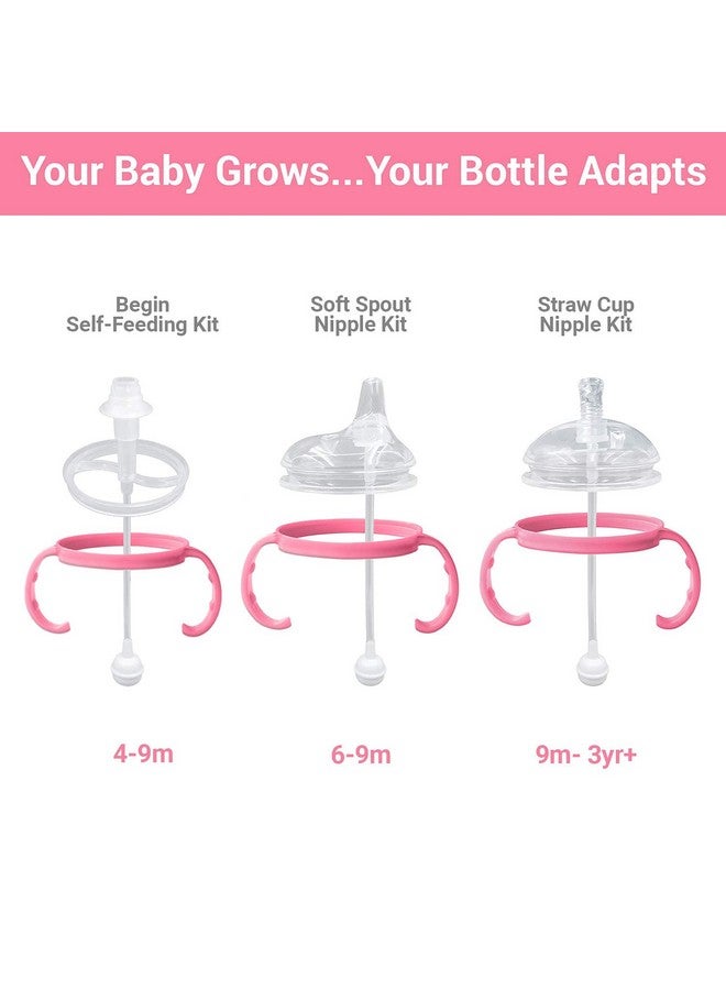 آنبي مجموعة التغذية الذاتية Anpei Step 1 الانتقالية ذات القشة الموزونة والمقابض المتوافقة مع حلمات Comotomo المصنوعة من السيليكون، تدفق متوسط وسريع | 4 أشهر فأكثر - Image 2