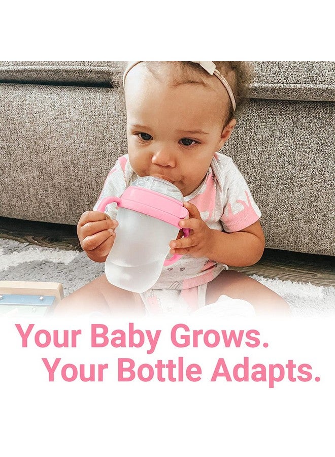 آنبي مجموعة التغذية الذاتية Anpei Step 1 الانتقالية ذات القشة الموزونة والمقابض المتوافقة مع حلمات Comotomo المصنوعة من السيليكون، تدفق متوسط وسريع | 4 أشهر فأكثر - Image 1