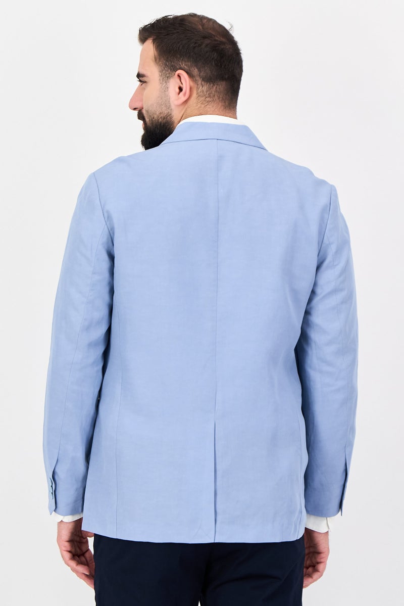 SELECTED Men Travel Fit Solid Casual Blazer Jacket, Blue Fog - Image 3