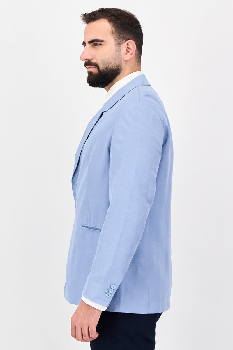 SELECTED Men Travel Fit Solid Casual Blazer Jacket, Blue Fog - Image 2