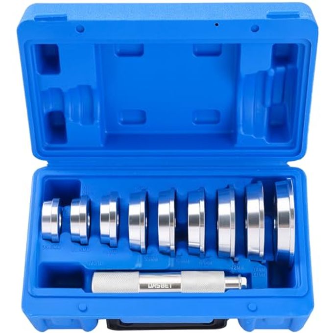 DASBET Bearing Press Kit 33PCS Bearing Race and Seal Driver Set with Metric SAE Adapters 3 Knurled Handles Bushing Driver Set for Wheel Bearing Installation (39.5-81 mm) - Image 1