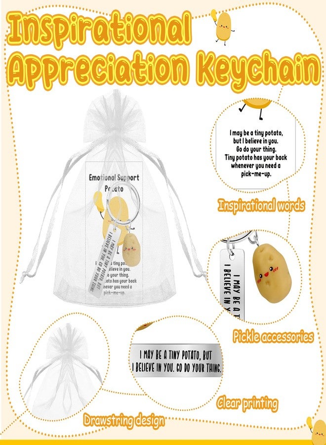 CraftyDream 20 Sets Potato Keychains Bulk Christmas Emotional Appreciation Positive Support Gift for Employee Coworker Teacher Volunteer Team - Image 3