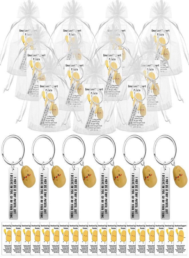 CraftyDream 20 Sets Potato Keychains Bulk Christmas Emotional Appreciation Positive Support Gift for Employee Coworker Teacher Volunteer Team - Image 1