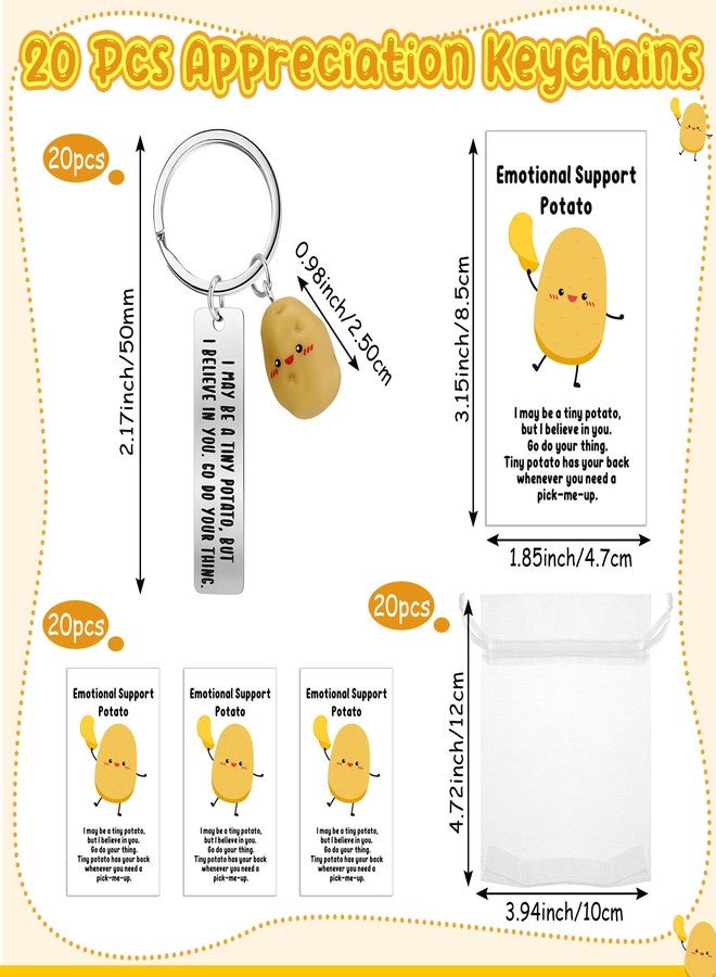 CraftyDream 20 Sets Potato Keychains Bulk Christmas Emotional Appreciation Positive Support Gift for Employee Coworker Teacher Volunteer Team - Image 2