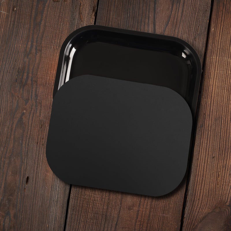PYSEA Small Metal Tray with Magnetic Lid, Cute Decorative Tray, Ideal Storage for Home or Travel, 7 x 5.5 Inches (Black) - Image 2
