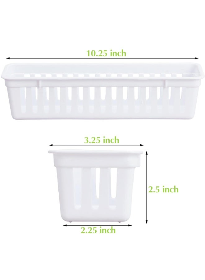 Bukela 12 Pack Plastic Storage Baskets Tray for Organizing, Small Narrow Storage Bins, Stackable Drawer Pencil Trays Holder for Desk Garage Cabinet Containers(White, 26*8*6 cm) - Image 2
