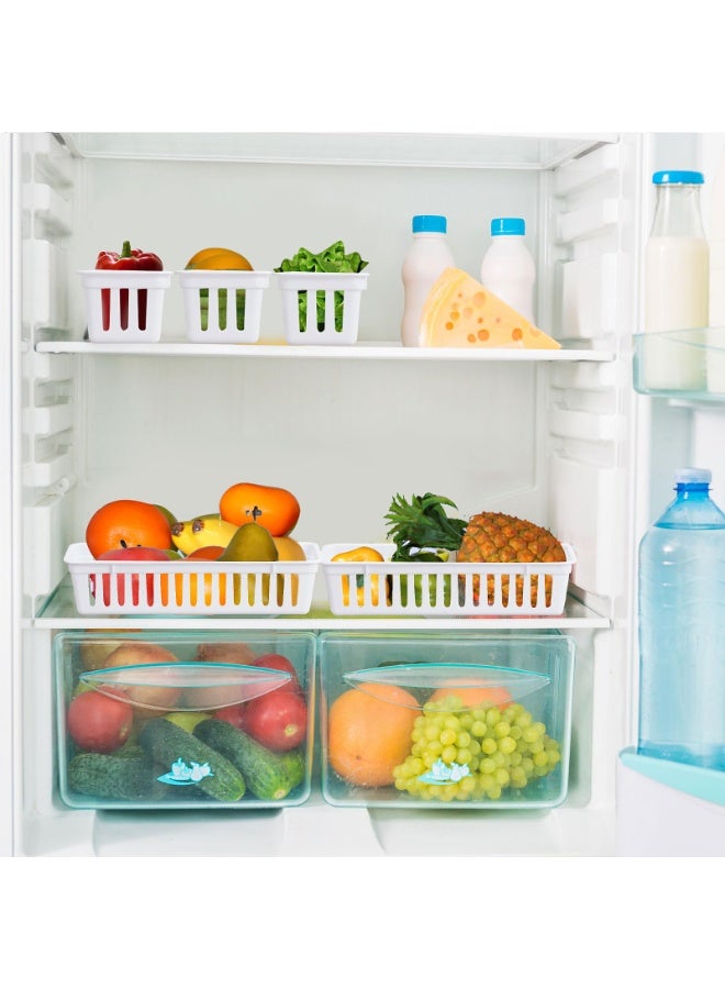 Bukela 12 Pack Plastic Storage Baskets Tray for Organizing, Small Narrow Storage Bins, Stackable Drawer Pencil Trays Holder for Desk Garage Cabinet Containers(White, 26*8*6 cm) - Image 4