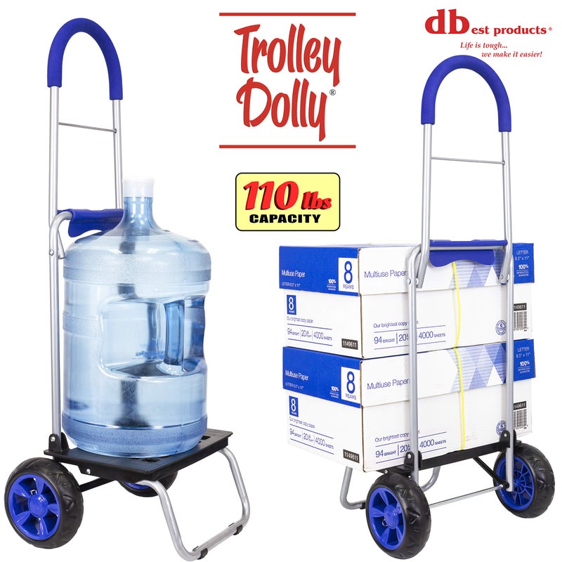 dbest products عربة تسوق قابلة للطي باللون الأزرق من dbest products مع عجلات وحقيبة قابلة للإزالة وعربة يد شخصية متحركة، قياسي - Image 4