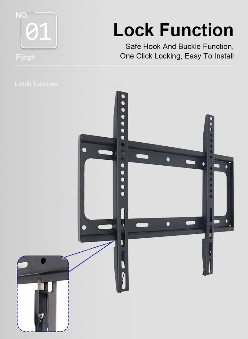 FlashHawk TV Wall Mount Bracket for 26-65 Inch Flat Screen TVs, Fixed Space-Saving Design with 50KG Load Capacity, 23mm from Wall, VESA 200x200-400x400mm - Image 3