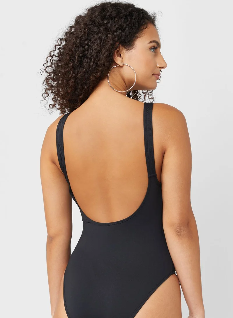 Cotton On Body High Leg Strappy One Piece Swimsuit