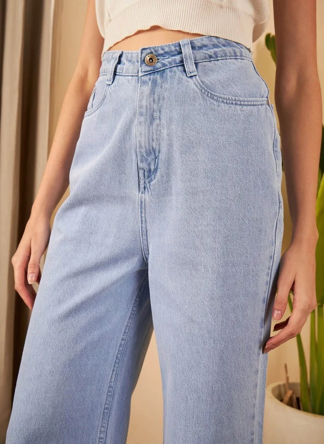 STREET 9 Flared High-Rise Light Blue Jeans for Women