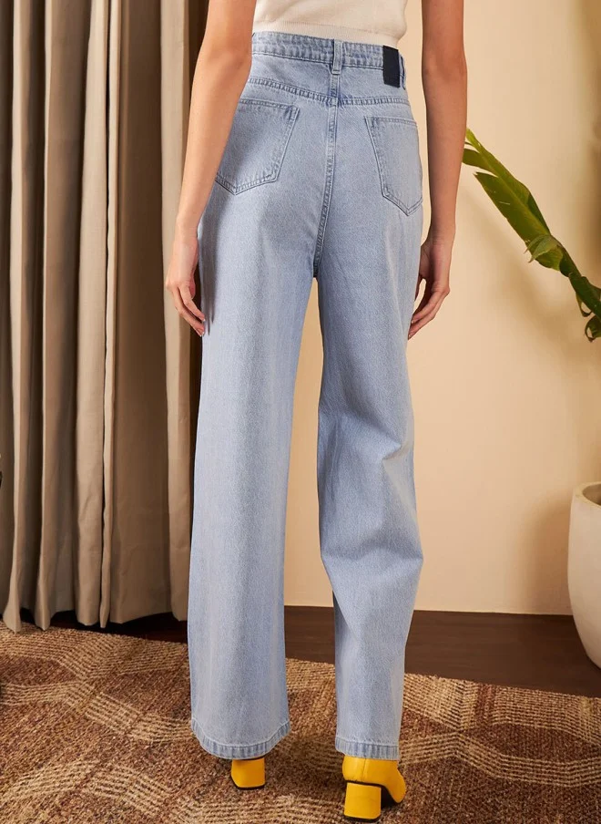 STREET 9 Flared High-Rise Light Blue Jeans for Women