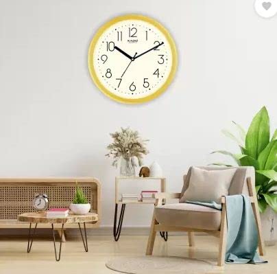 Kadio Analog 24.5 cm X 24.5 cm Wall Clock (Gold with Glass, Standard) - Image 5