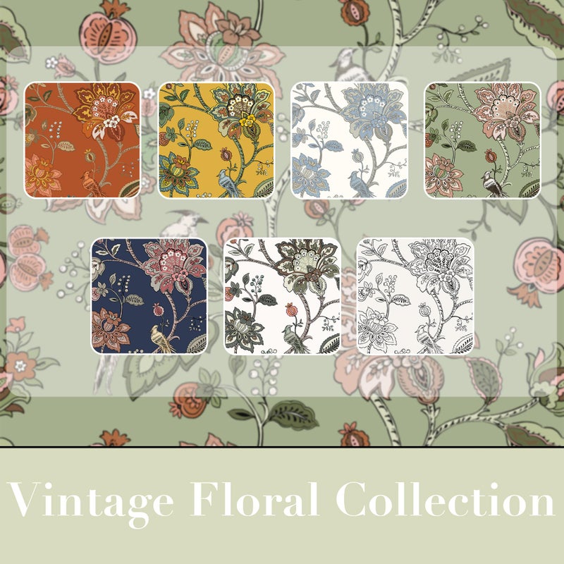 Lino Rosa Sage Green Vintage Floral Curtains, Spring Cottage Core Pink Flower Botanical Printed Whimsical Cottagecore Farmhouse Patterned Blackout Drape for Bedroom Living Dining Room 84 Inch Length 2 Panel Set - Image 4