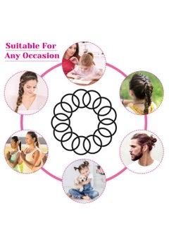 RTYY 100 قطعة من أربطة الشعر المرنة، 3 مم، ربطات شعر مرنة، حوامل ذيل الحصان، ربطات شعر كبيرة بدون مطاط لطيف للنساء والرجال والفتيات والأطفال  - Image 5