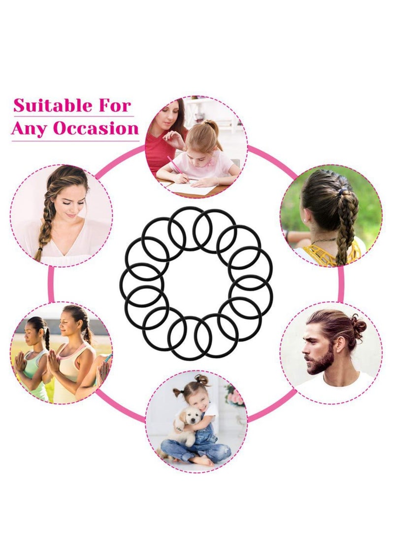 RTYY 100 قطعة من أربطة الشعر المرنة، 3 مم، ربطات شعر مرنة، حوامل ذيل الحصان، ربطات شعر كبيرة بدون مطاط لطيف للنساء والرجال والفتيات والأطفال - Image 5
