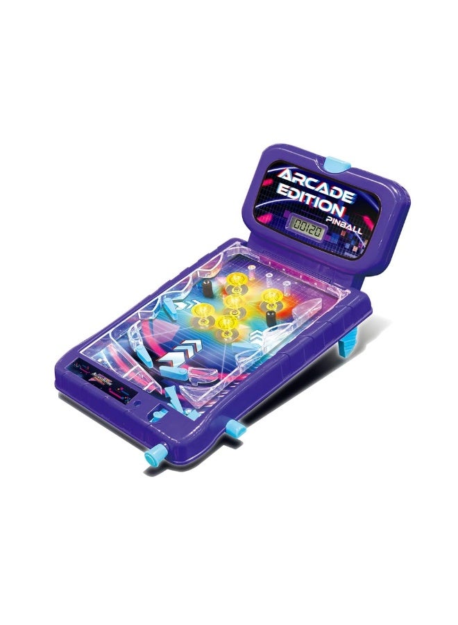 Hostfull Electronic Arcade Pinball Machine – Tabletop Arcade Game with Digital Scoreboard, LED Flashing Lights, and Authentic Arcade Sound Effects – 43cm Portable Mini Pinball Set for Kids & Families - Image 2