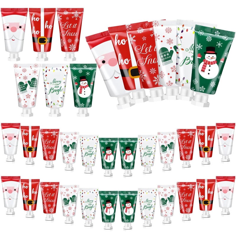 Leelosp 24 Pieces Christmas Hand Cream Gift Set Mini Travel Size Lotion Bulk Beauty Advent Calendar 2025 Holiday Stocking Stuffers for Women Mom Cowrkers Dry Cracked Hands 30 ml 6 Natural Plant Fragrances
