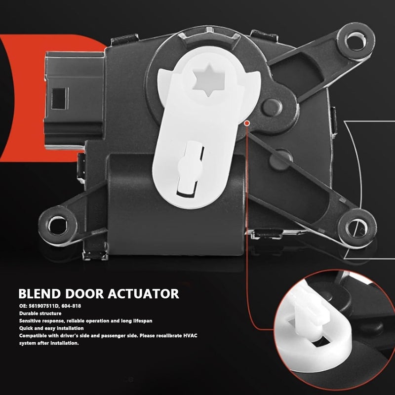 Naroote HVAC Blend Door Actuator, 561907511D 604 818 Temperature Actuator, Vehicle Air Control Unit with Reliable Performance, Ideal for Air Conditioning System - Image 4