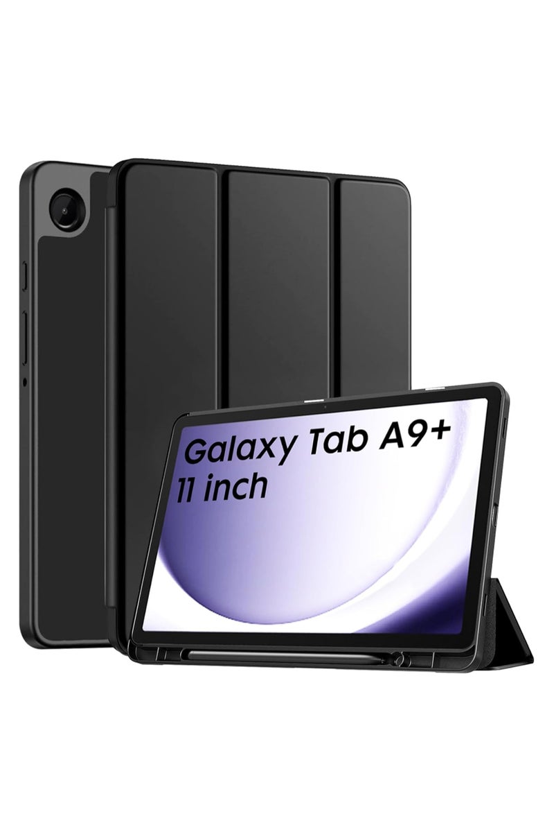 Foldable Case for Samsung Galaxy Tab A9 Plus 11 inch with Auto Sleep/Wake Support - Black