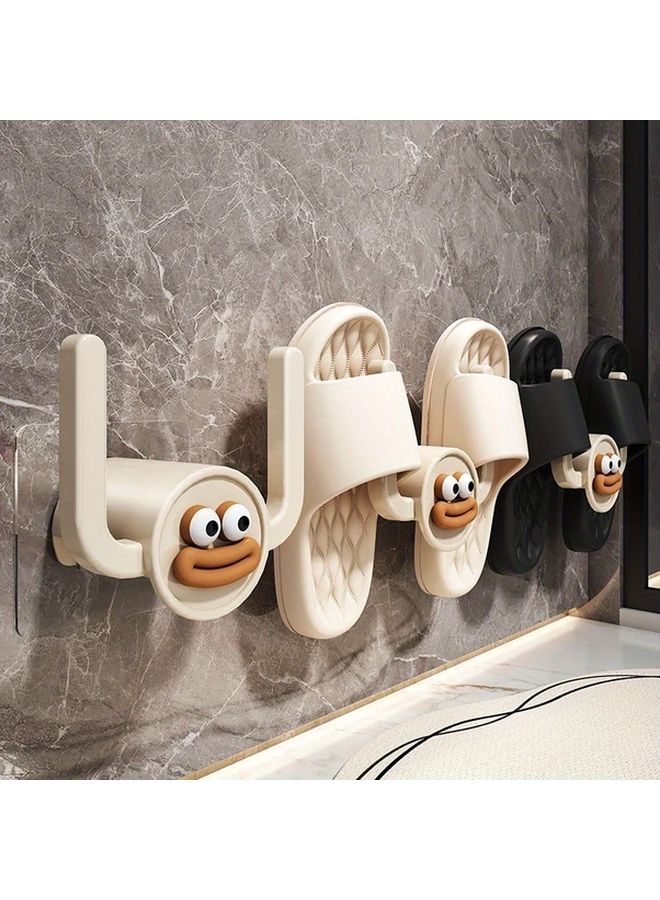 Yellow Adhesive Slipper Hook No Drill Wall Mounted Organizer For Bathroom - Image 2