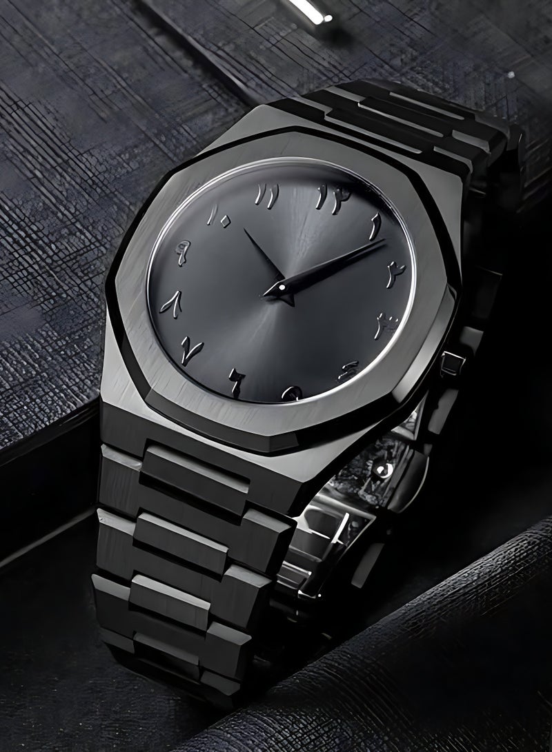 Ocarbone Men's Watch - Dark Black - Arabic Numerals - Water Resistant - Image 4