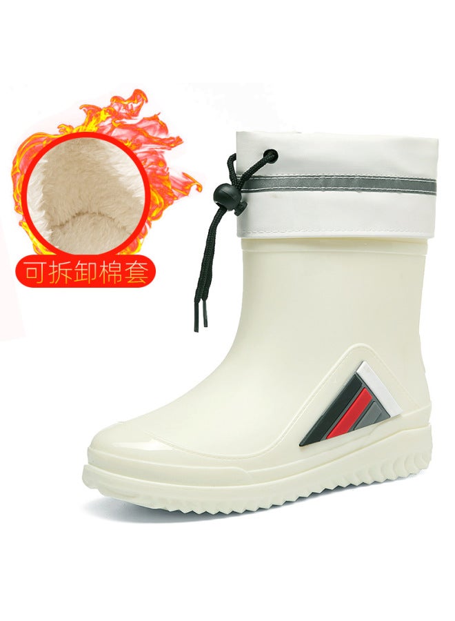 New Men's And Women's Water Shoes Casual Thick-soled Non-slip Beam Warm Rain Shoes Fishing Kitchen Car Wash Men's Rubber Shoes