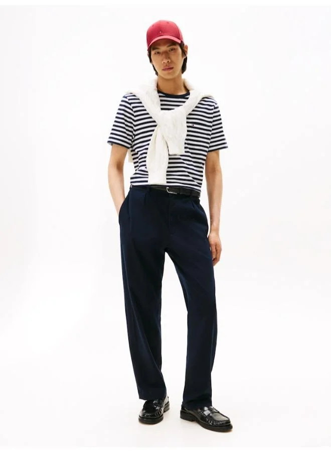 تومي هيلفيغر Stripe Patch Pocket Crew Neck T-Shirt