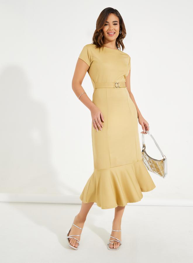 Styli Belted Trumpet Dress  - Image 1